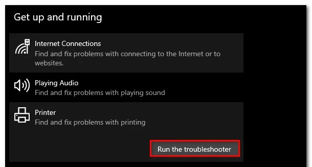 Run built-in troubleshooter