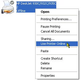 Disable hp printer offline mode
