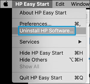 Uninstall HP Easy Start Software