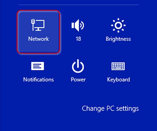 Click on Network on Windows 8