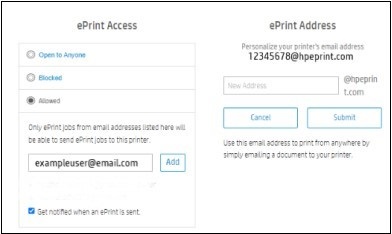 Secure HP eprint Feature