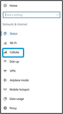 Select Cellular Network on Windows 10