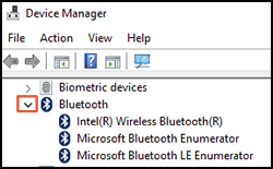 Click on bluetooth details