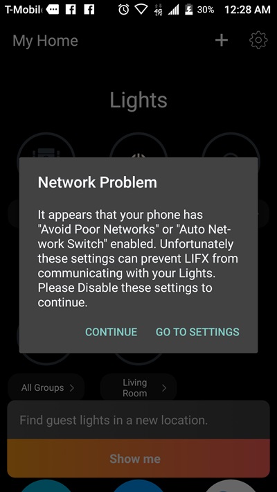 poor internet connection on Android