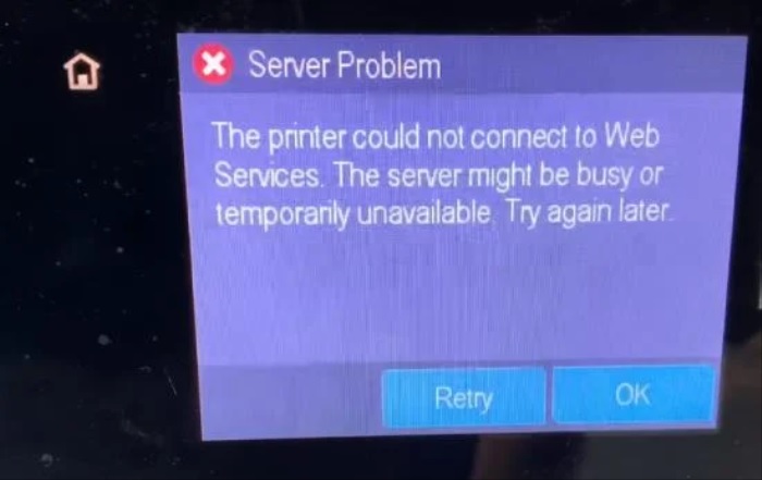 hp printer could not connect to web services